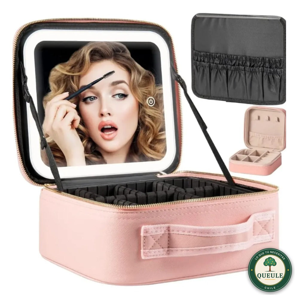 Estuche Maquillaje Portátil Con Luz LED