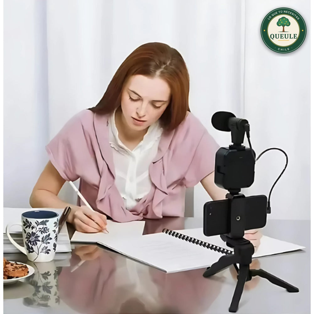 Kit de Grabación para Celular con Luz LED, Micrófono y Trípode