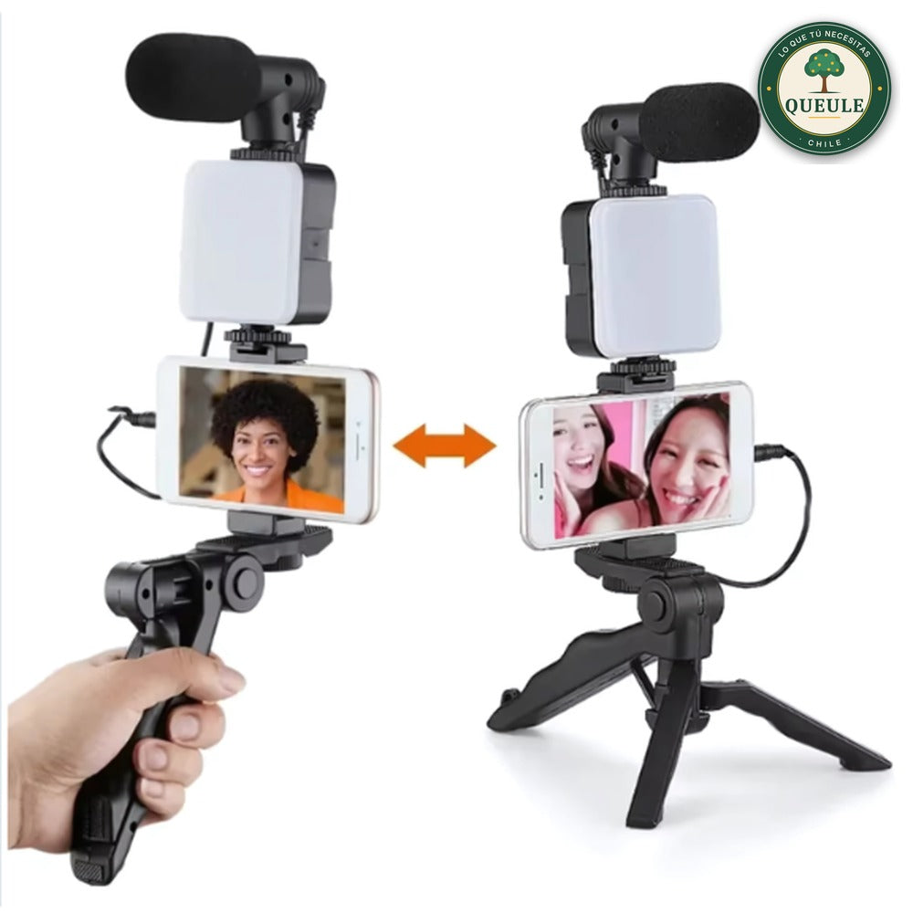 Kit de Grabación para Celular con Luz LED, Micrófono y Trípode