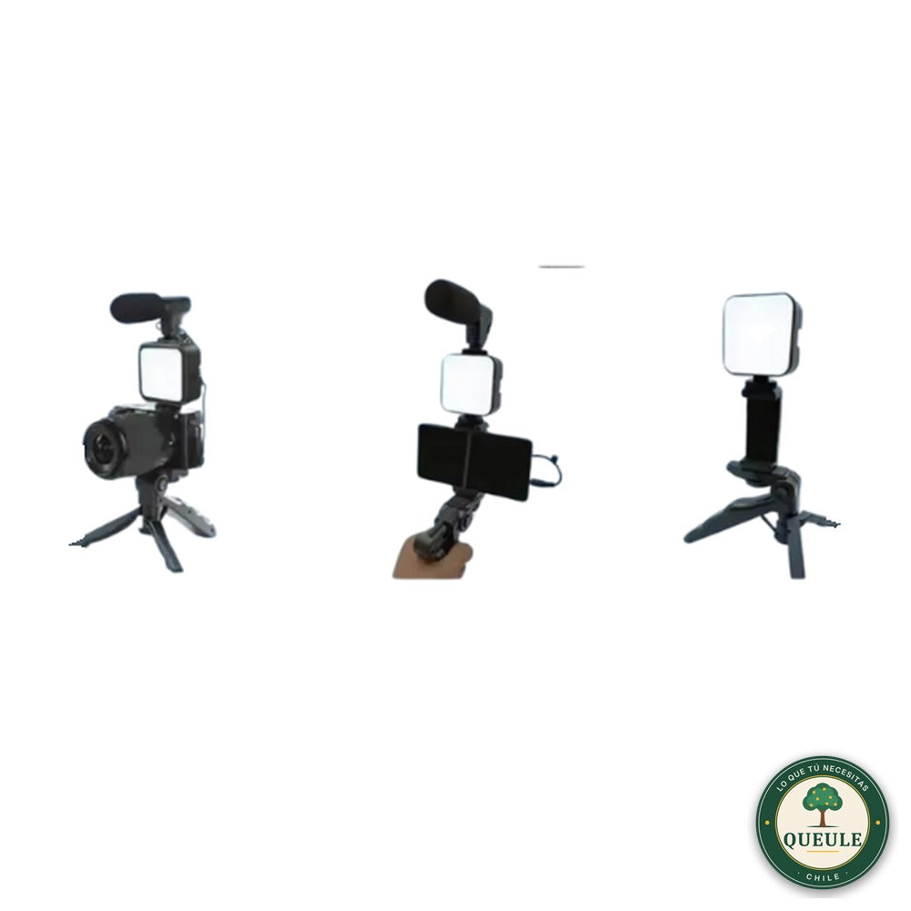 Kit de Grabación para Celular con Luz LED, Micrófono y Trípode
