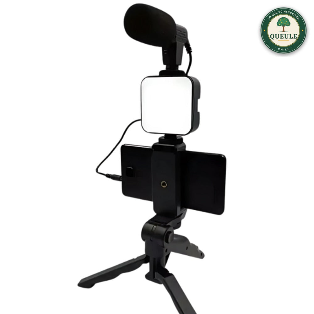 Kit de Grabación para Celular con Luz LED, Micrófono y Trípode