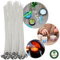 Set de 100 Mechas Enceradas para Velas Artesanales con Base Metálica