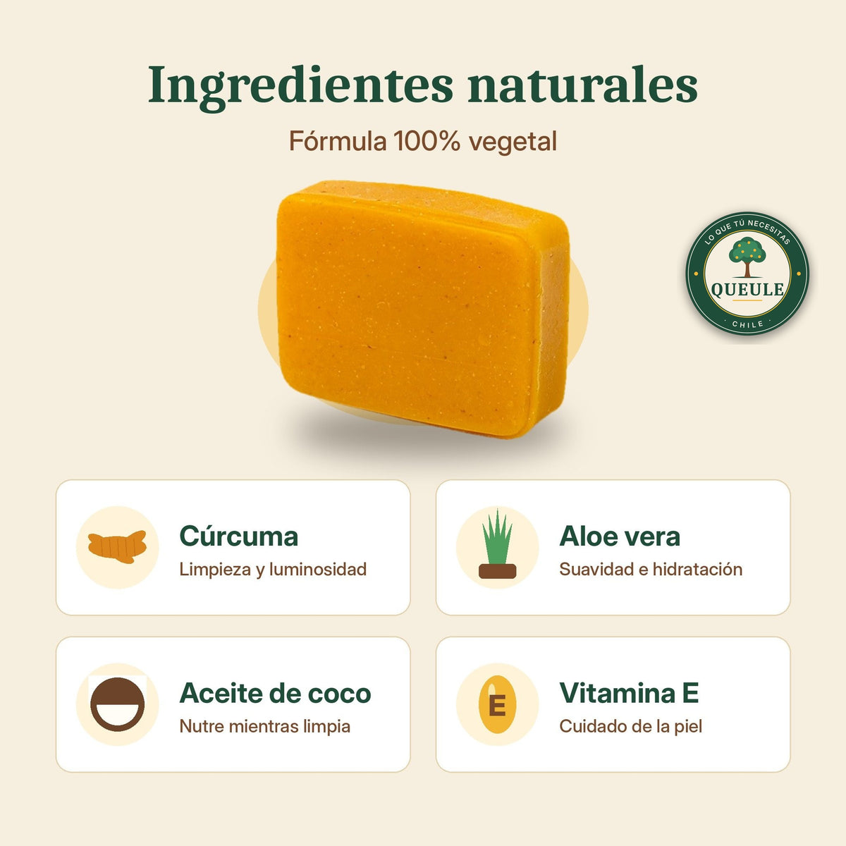 Jabón de Cúrcuma Natural para Rostro y Cuerpo