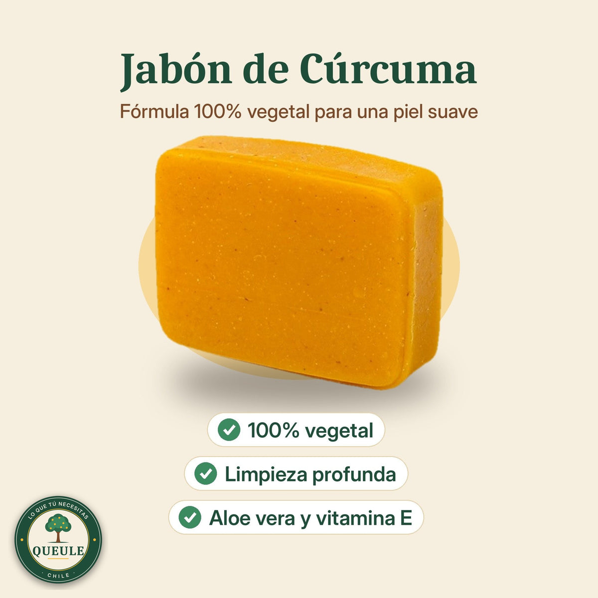 Jabón de Cúrcuma Natural para Rostro y Cuerpo
